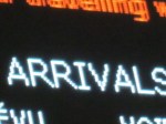 Arrivals notice board