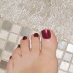 bare foot on tiles